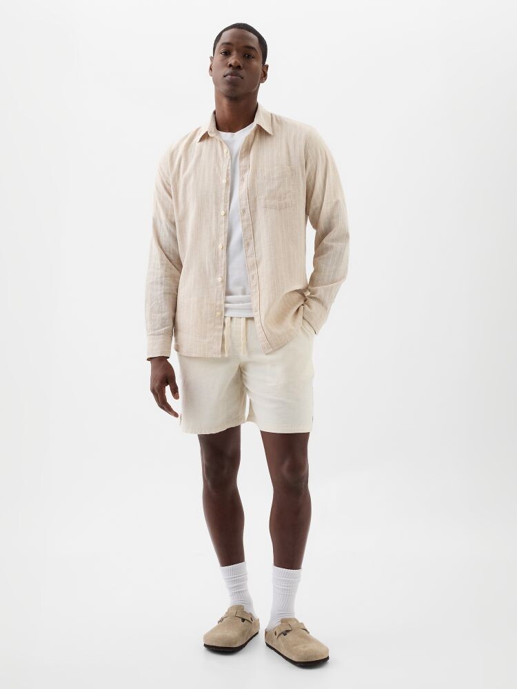

Льняные шорты Gap, бежевый