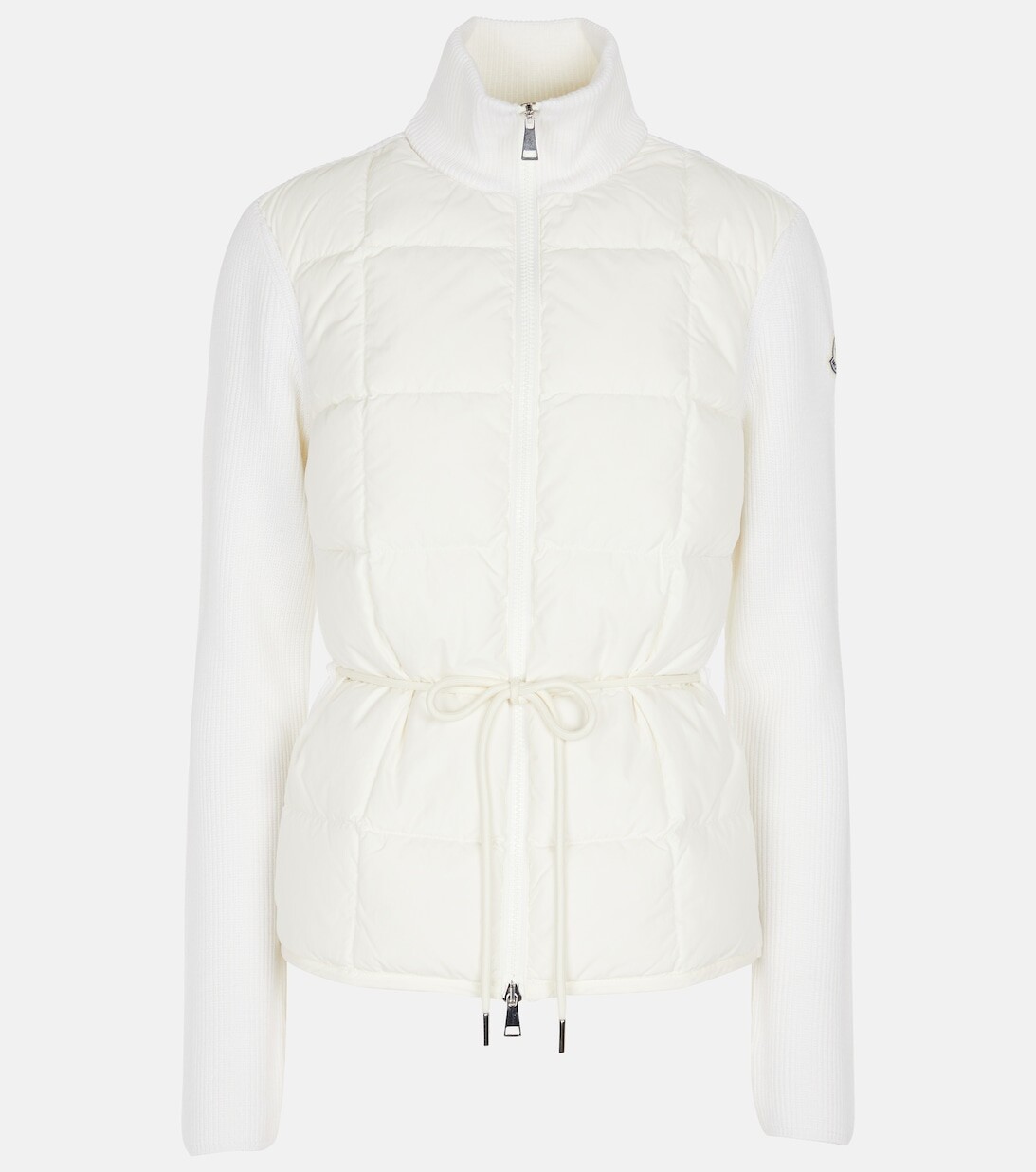

Кардиган из шерсти и стеганого пуха MONCLER, белый