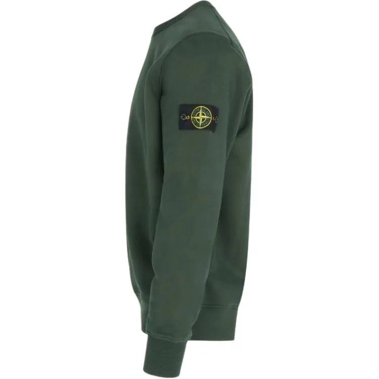 Свитшот с логотипом-аппликацией STONE ISLAND, army зеленый — фото 3