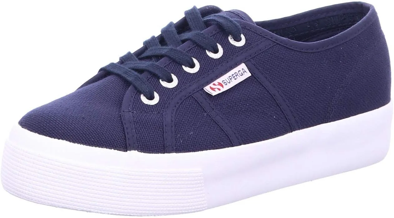 Унисекс взрослые кроссовки Superga 2730-Cotu Oxford, белый/темно-синий
