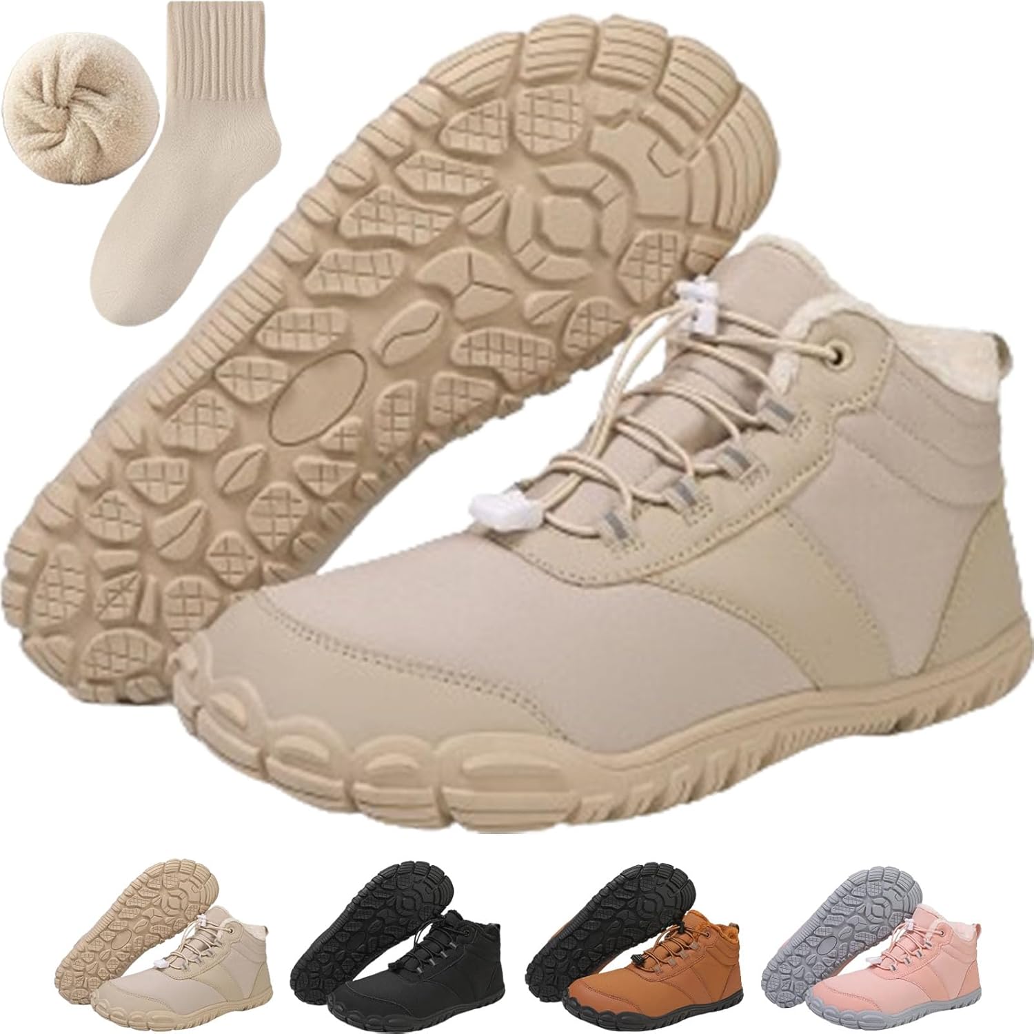 

Зимние походные ботинки для женщин и мужчин, водонепроницаемые, теплые, повседневные снежные, с нескользящей подошвой, минималистичная обувь для прогулок на открытом воздухе Generic, белый