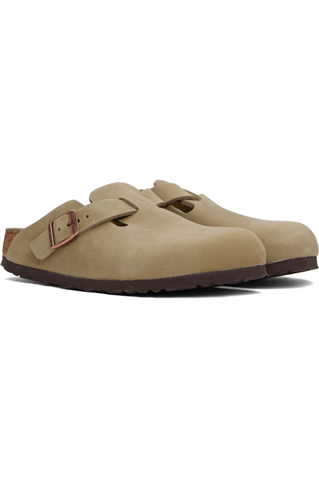 Узкие бостонские лоферы-слипоны из промасленной кожи Birkenstock, коричневый — фото 4