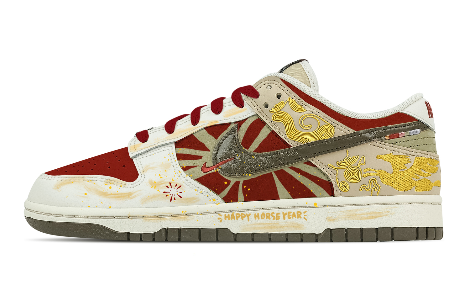 

Nike Dunk Wish Sparkle Leather Low top Skateboard Shoes мужские желтые красные