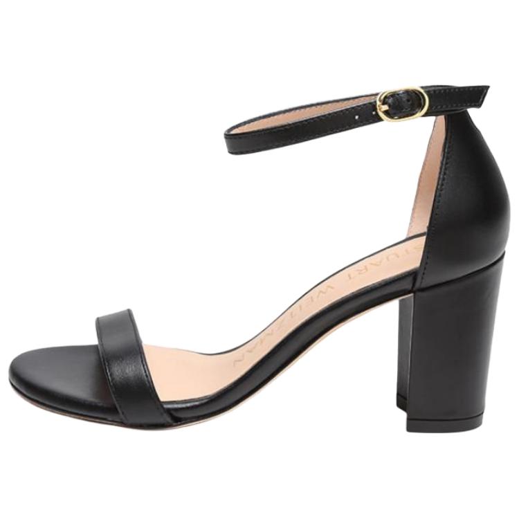 SW NEARLYNUDE Босоножки на одной бретели 8 см Женские Черные Stuart Weitzman, Оригинальная коробка для обуви в комплекте