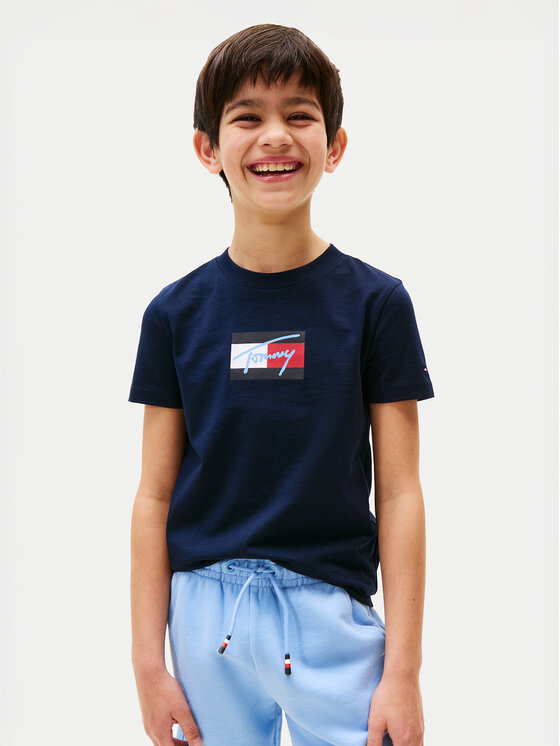 

Футболка обычного кроя Script Flag KB0KB09725 Tommy Hilfiger, синий