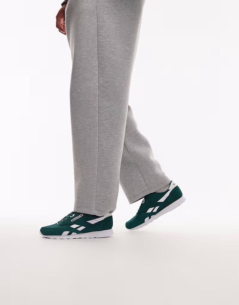 

Кроссовки Reebok Classic из нейлона темно-зеленого цвета