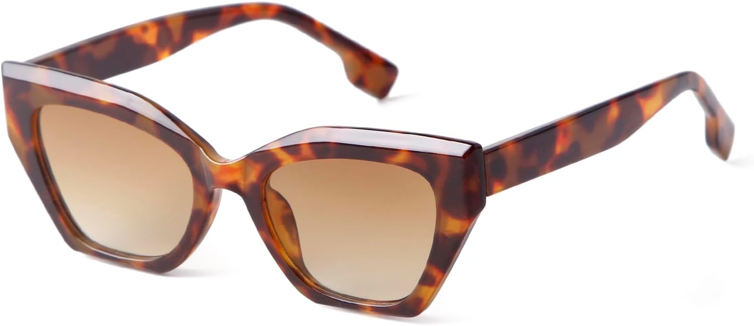 

Солнцезащитные очки GIFIORE «Кошачий глаз» для женщин, модные винтажные солнцезащитные очки в оправе «Кошачий глаз», ретро-солнцезащитные очки, Tortoiseshell Frame Brown Gradient Lens