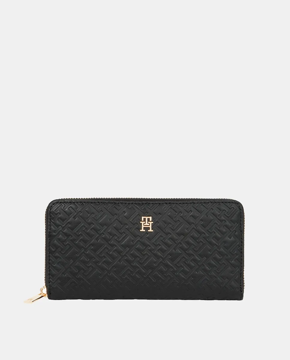 

большой кошелек черного цвета с монограммой Tommy Hilfiger