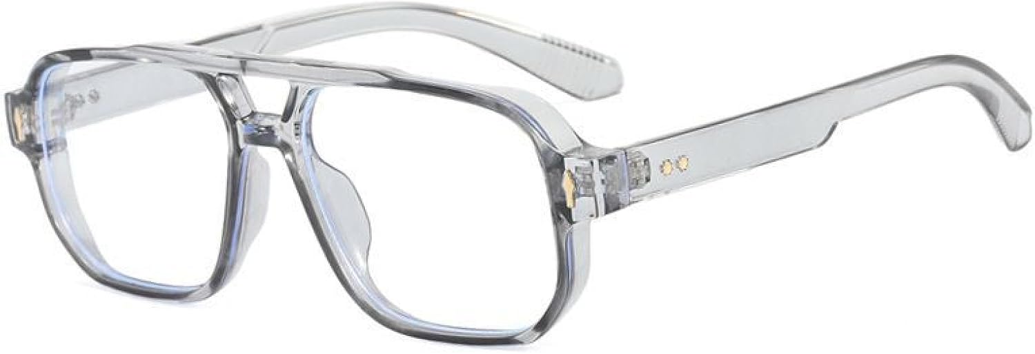 

Роскошные солнцезащитные очки в крупной оправе для женщин и мужчин, в винтажном стиле панк с заклепками, популярные для активного отдыха, с защитой от УФ-излучения UV400 TYUVIVO, Gray Clear