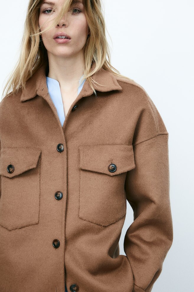 

Шапка из смеси шерсти ручной работы H&M, коричневый