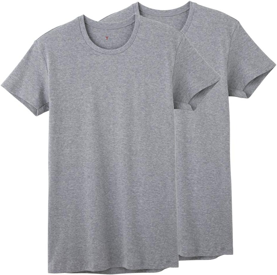 

Мужская футболка с круглым вырезом Gunze YV00132, комплект из 2 штук (YG), серый