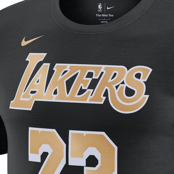 Футболка x nba nba los angeles lakers t-shirt 'lebron james 23' Nike, черный — фото 3
