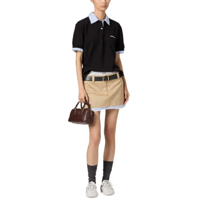 SS26 Polo Shirt Women's MIU MIU, черный — фото 4