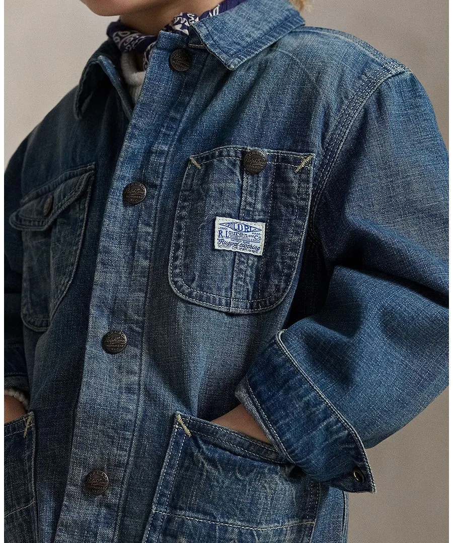 Джинсовая куртка с длинными рукавами для мальчиков 2-7 лет Polo Ralph Lauren, Indigo — фото 2