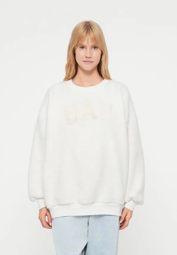 Пуловер-Туника флисовый джемпер кремового цвета Gap, Off-White