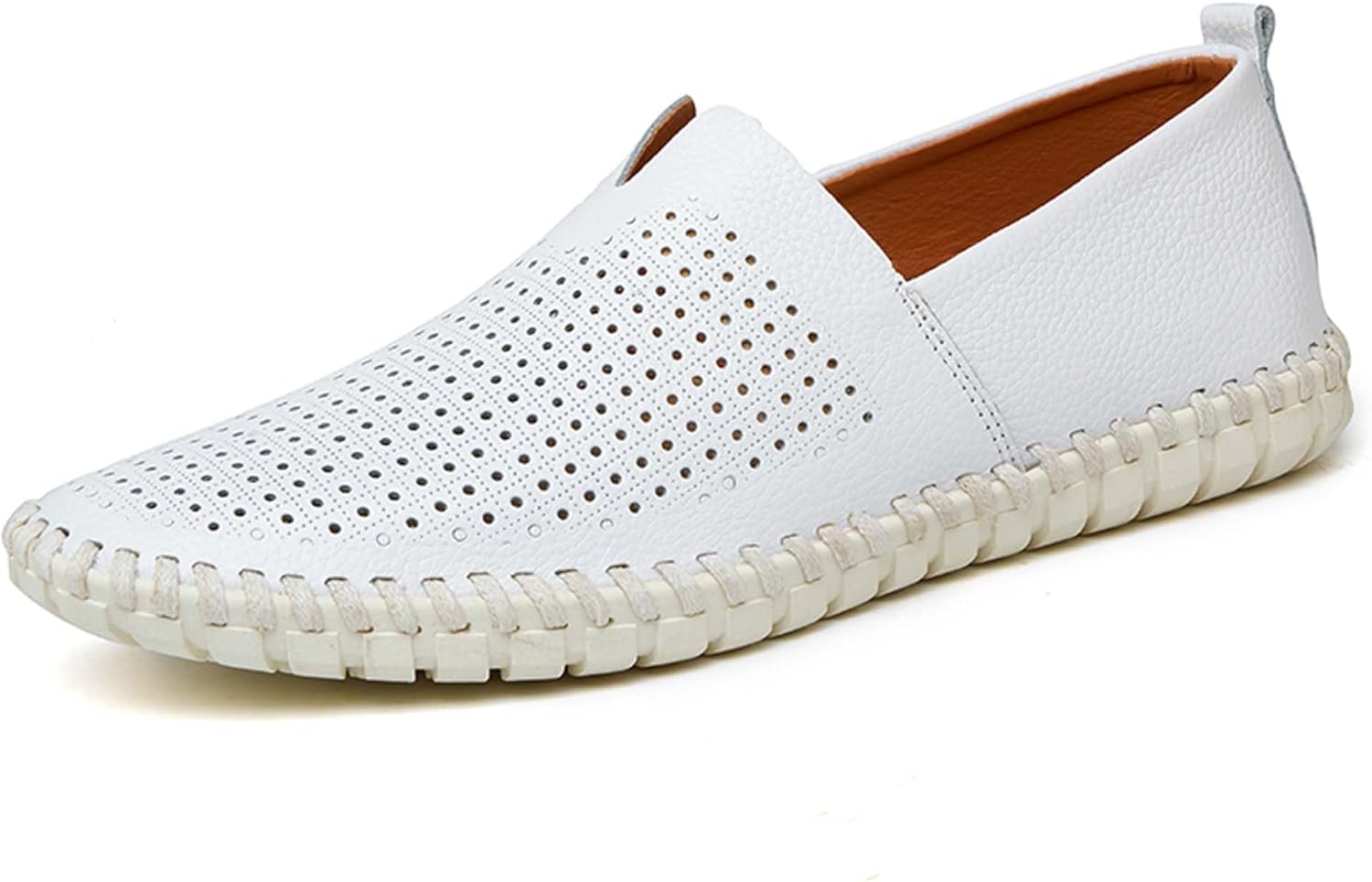 

Мужские лоферы Комфортные туфли Классические с вырезами Винтажные деловые офисные туфли Легкая уличная обувь для повседневной ходьбы Ручная прошивка Большие мужские размеры 5-16 US Dzbajrqm, белый