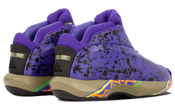 Кроссовки crazy 1 all-star purple black yellow 'blapur black1 vivgrn' Adidas, мультиколор — фото 3
