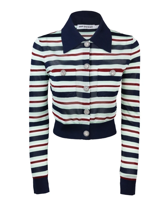 

Топ с V-образным вырезом из смеси вискозы. Self Portrait, синий