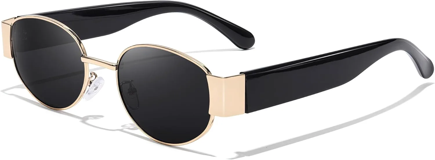 

Солнцезащитные очки SODQW в стиле ретро, ​​овальные, для женщин, винтажные дизайнерские очки 90-х годов, модные солнцезащитные очки, B-gold/Grey-black Temples