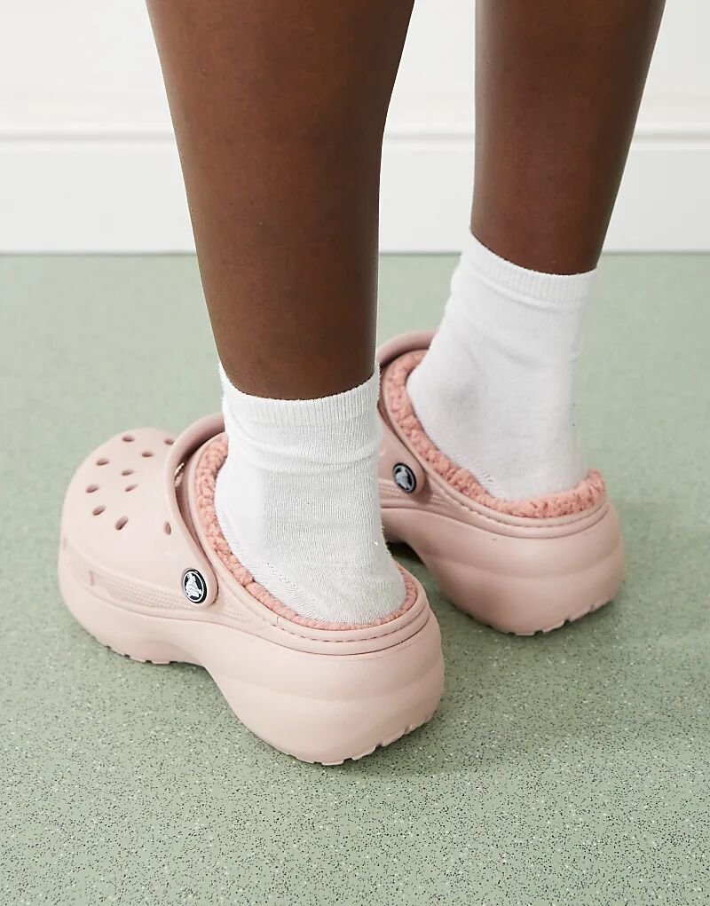 Классические сабо Croc на платформе из розовой глины Crocs — фото 4