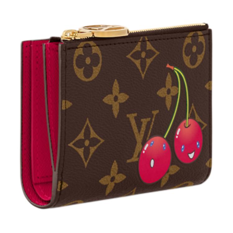 LOUIS VUITTON Кожаный кошелек Такаси Мураками с коричневым монограммным принтом — фото 2