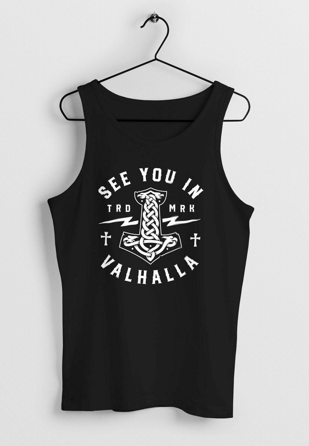 

Топ TANK SEE YOU IN VALHALLA MJÖLNIR THOR HAMMER Neverless, черный