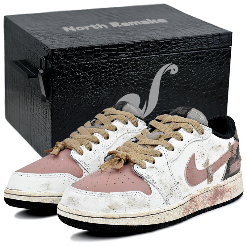 

Jordan Детские кроссовки для скейтбординга Air 1 Vintage Dirty Pink с низким верхом, нескользящие, винтажные, грязно-розовые, для подростков