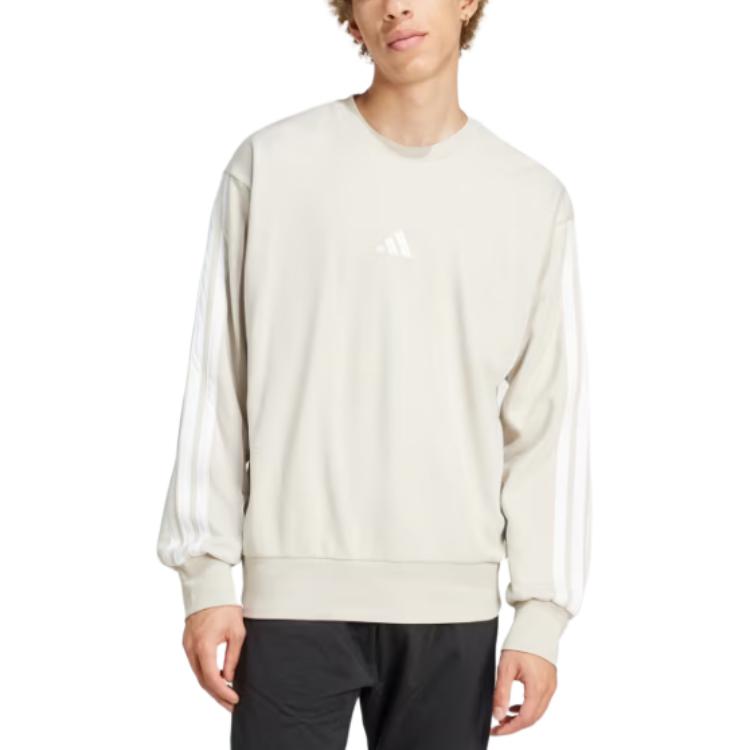 Свитшот Essentials 3 Stripes French Terry Adidas, белый — фото 3