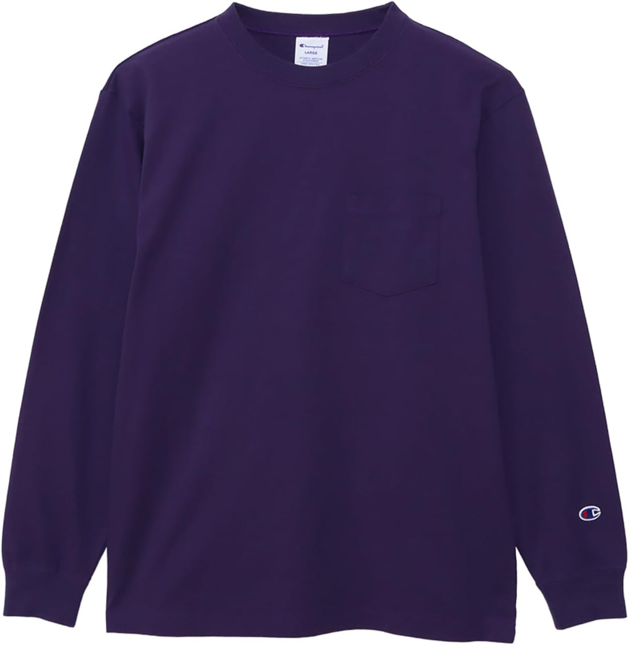 

Мужская футболка с длинным рукавом Champion C3-W401Z, круглый вырез, 100% хлопок, карман, базовая модель, фиолетовый