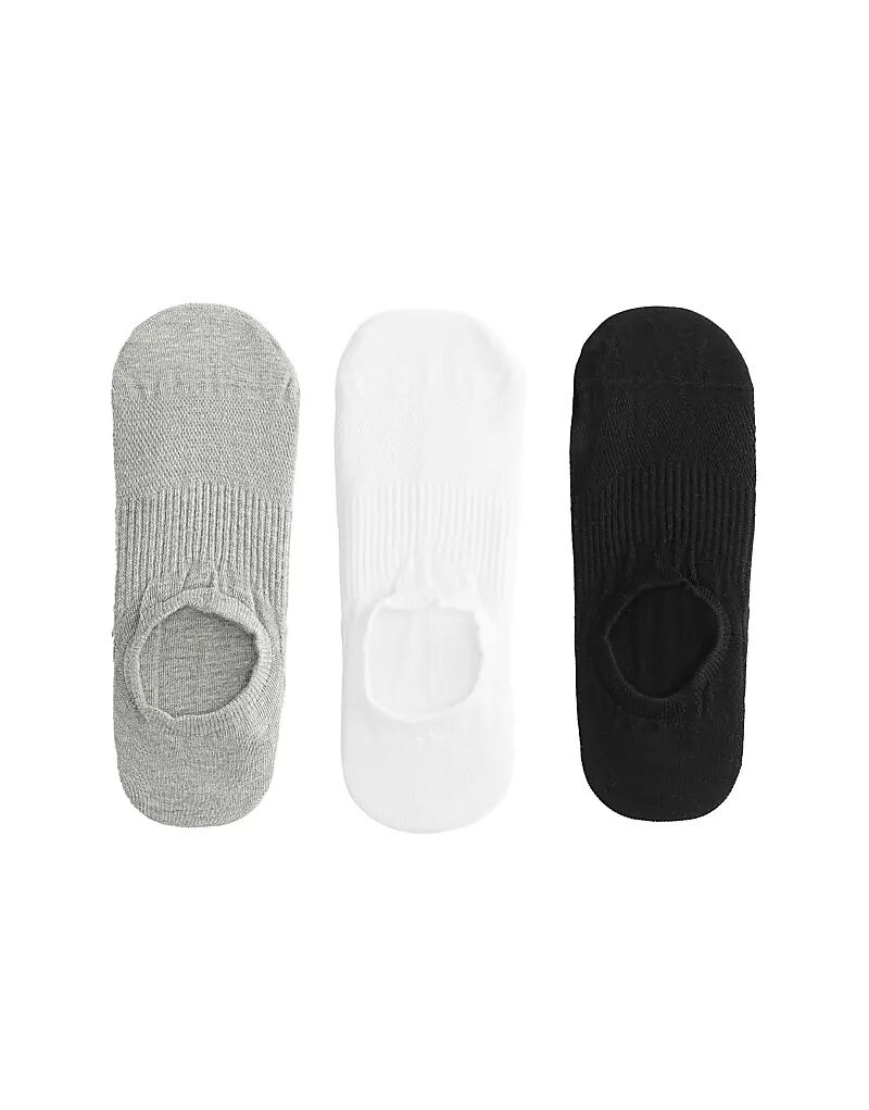 

Oysho 3 Пары высоких невидимых носков с хлопком в цвете средне-серый меланж