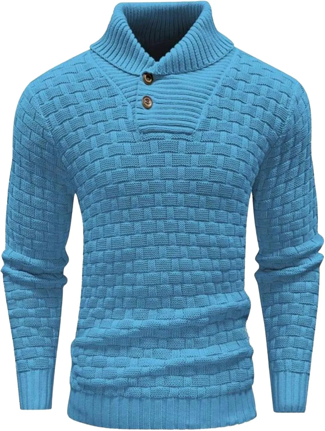 

JEShifangjiusu мужской пуловер с воротником-шалью и кабельной вязкой