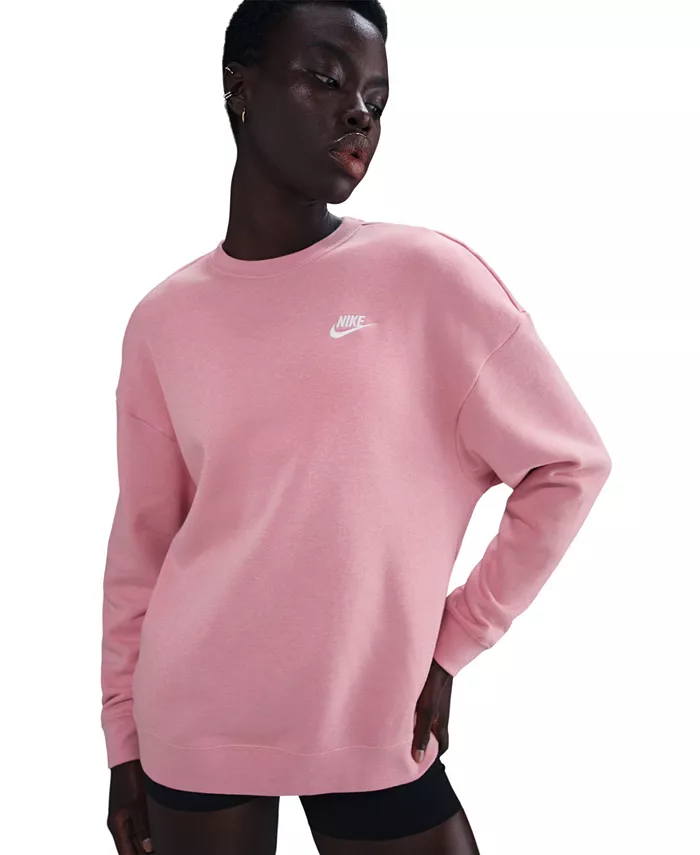 

Спортивная одежда для женщин: свободный худи Club Fleece с круглым вырезом Nike, розовый