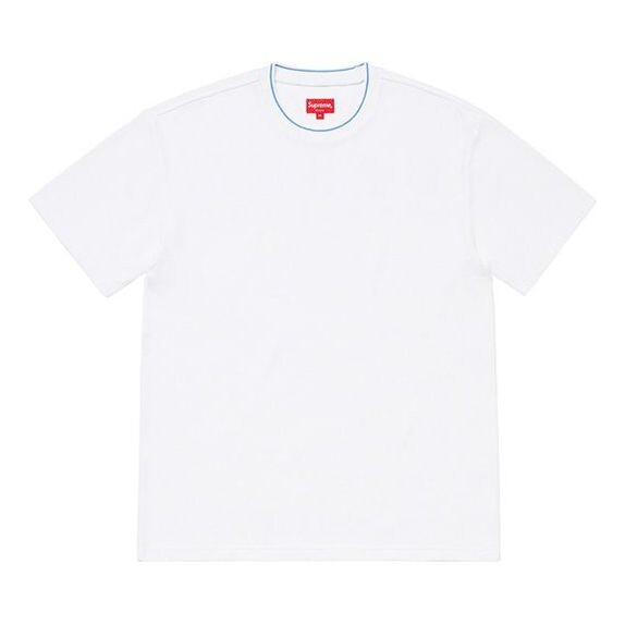 

Футболка ss19 stripe rib waffle top short sleeve white Supreme, белый
