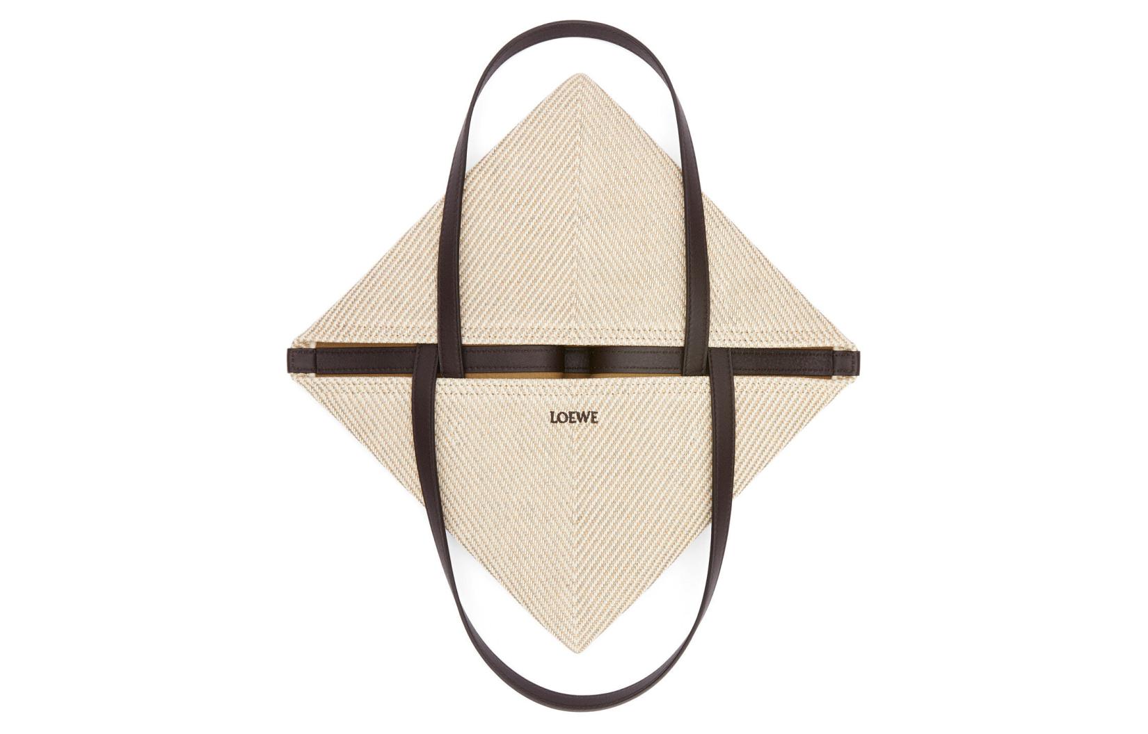 Loewe Тканевая сумка унисекс, бежевая и натуральная — фото 4