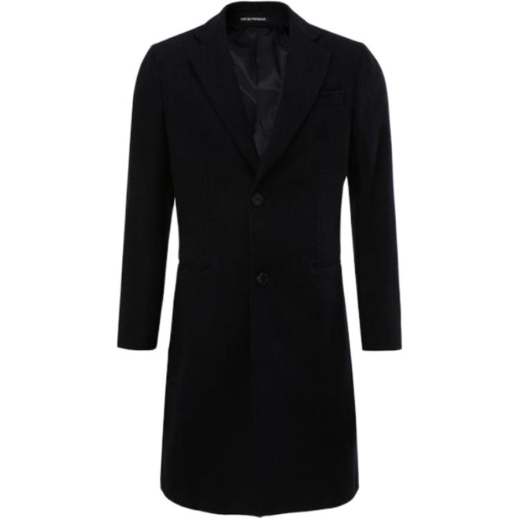 

EMPORIO ARMANI Черное мужское пальто, Black