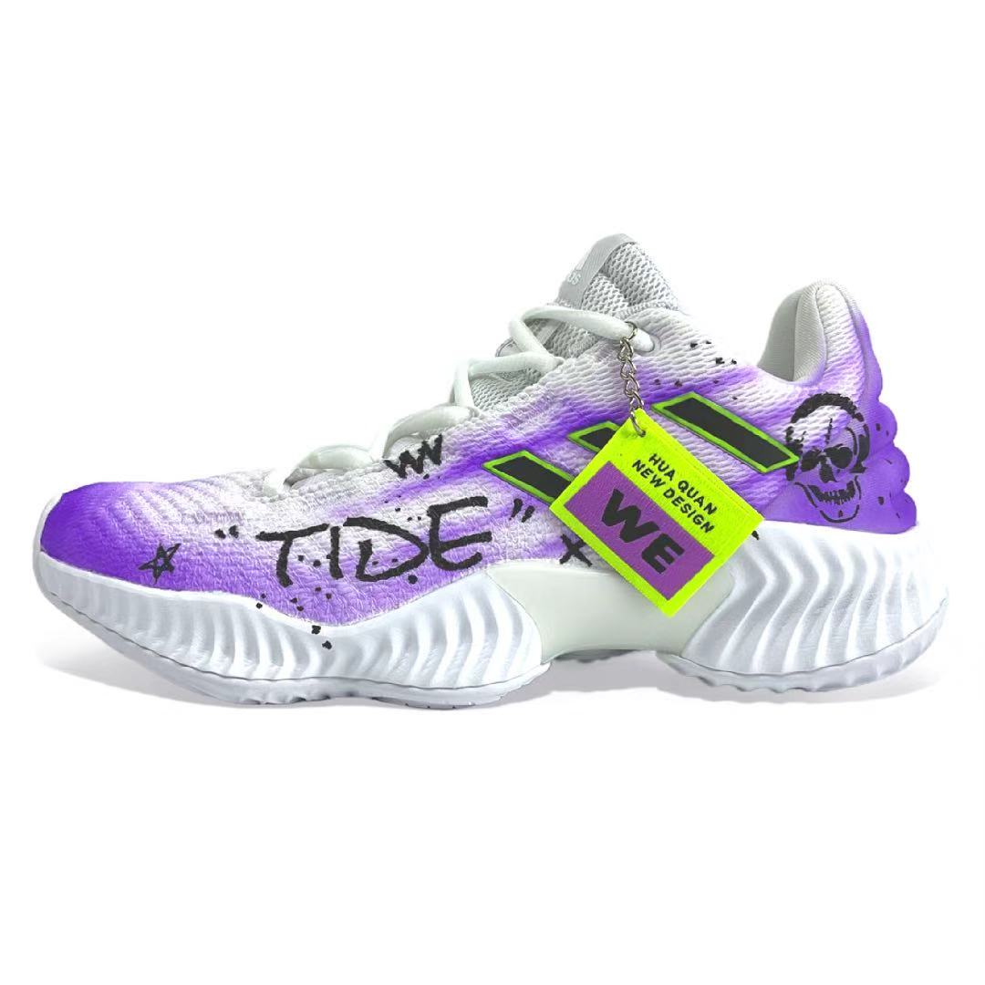 

Adidas Баскетбольные кроссовки Pro Bounce 2018 года с низким верхом, износостойкие, мужские, фиолетовые