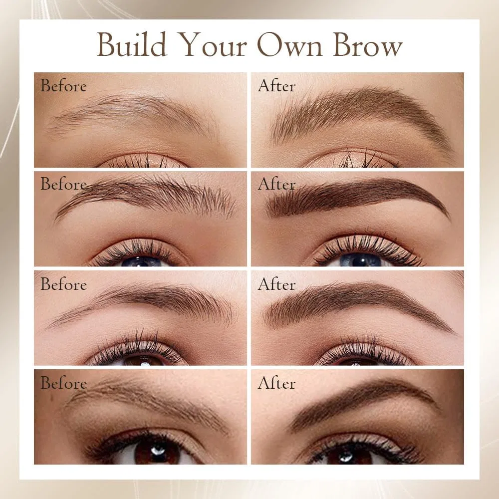 Карандаш для бровей 2-в-1 с гелем «2026 Microblading Eyebrow Pencil», темно-коричневый Generisch, 02#Dark Brown — фото 4