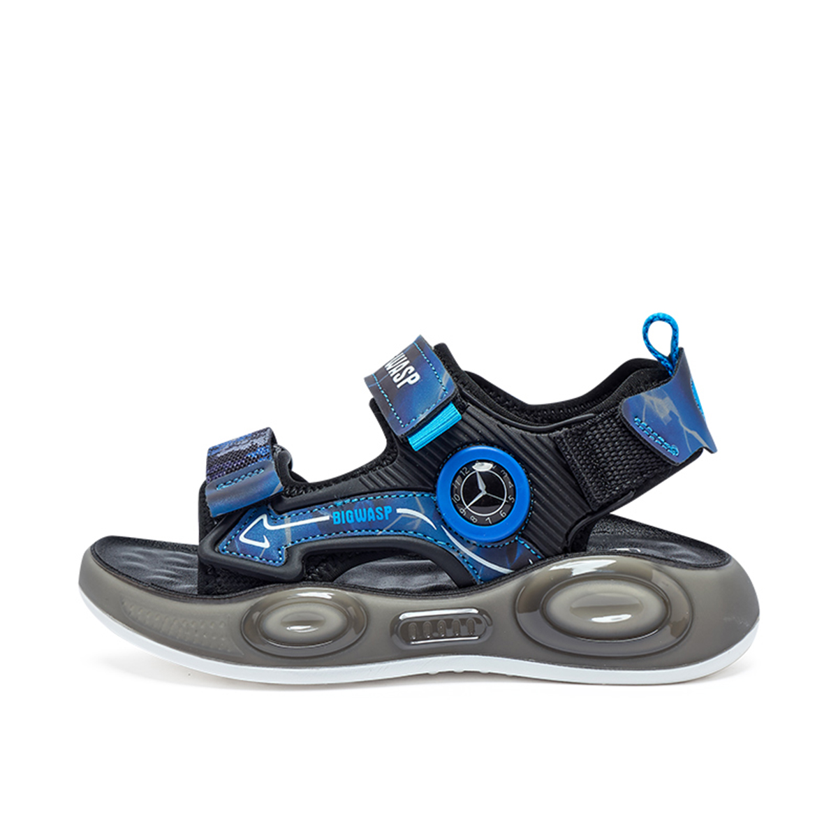 

Нескользящие, дышащие, легкие, амортизирующие детские сандалии BIG WASP, синий/черный