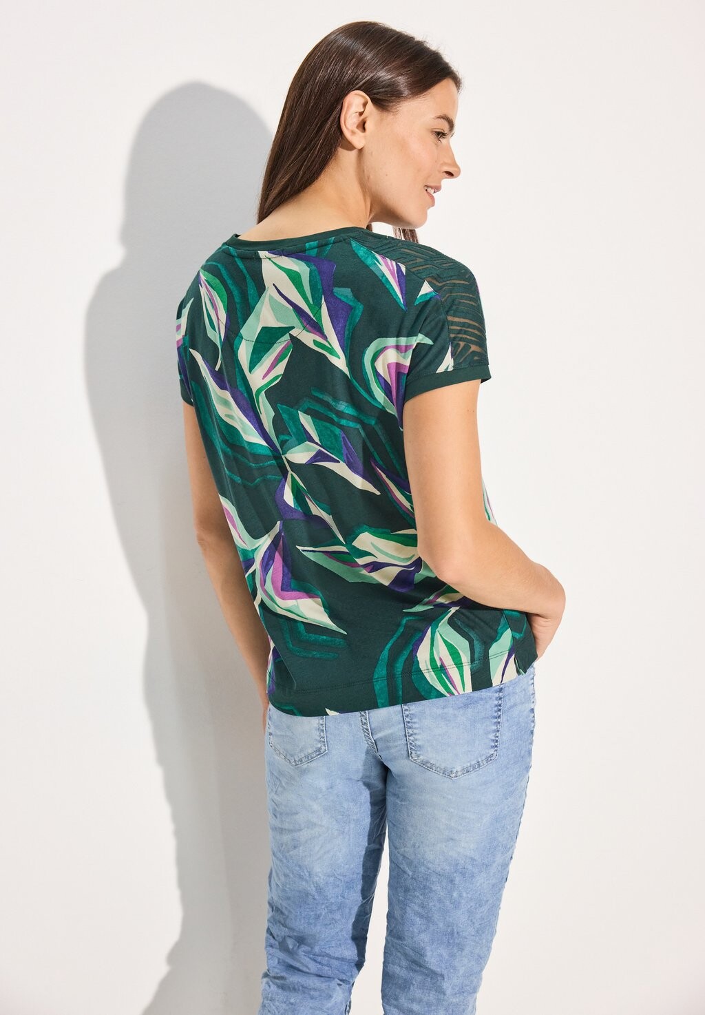 

Футболка с принтом Cecil, цвет Mottled Dark Green