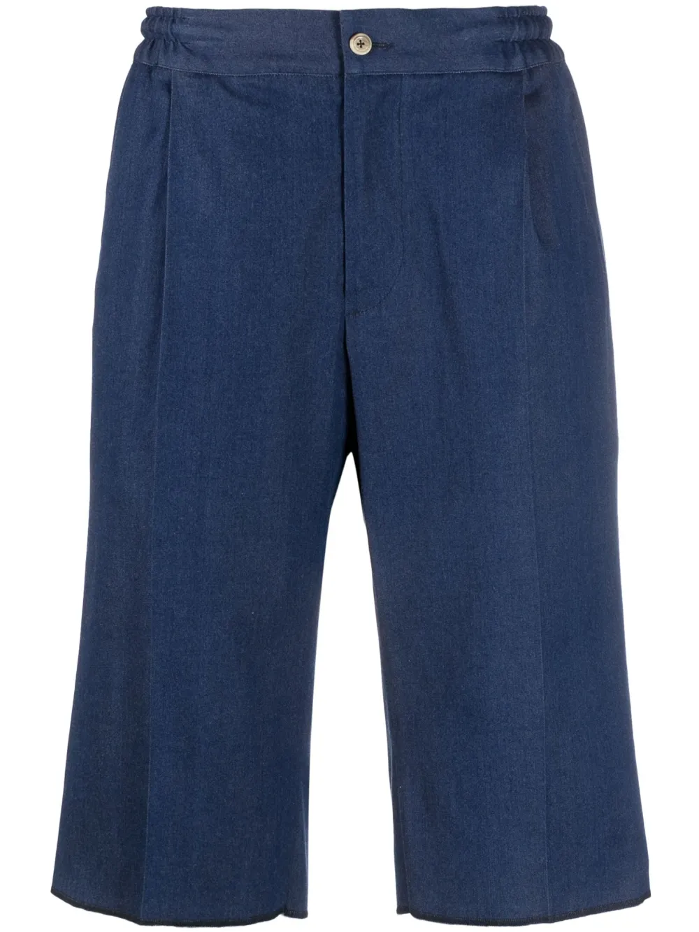 

Джинсовые шорты с эластичным поясом Kiton, синий