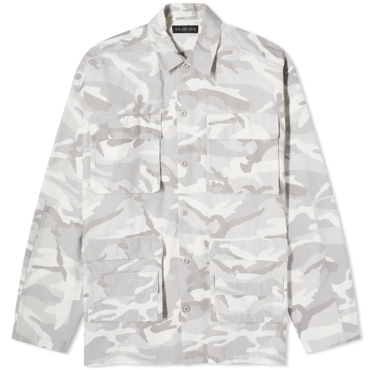 

Рубашка Balenciaga Camo Cargo Shirt, цвет Light Grey