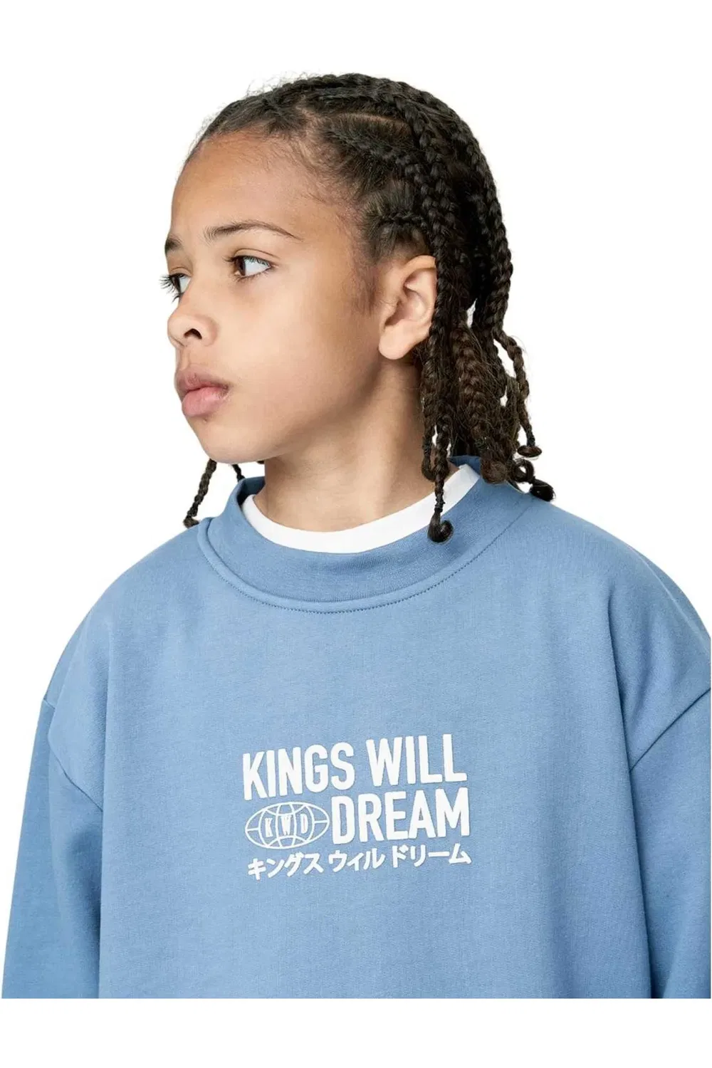 Худи оверсайз хлопковое Kings Will Dream, синий — фото 3