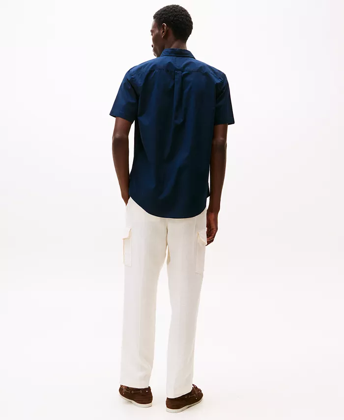 Мужская рубашка с коротким рукавом Flex Poplin Regular Fit Tommy Hilfiger, синий — фото 2