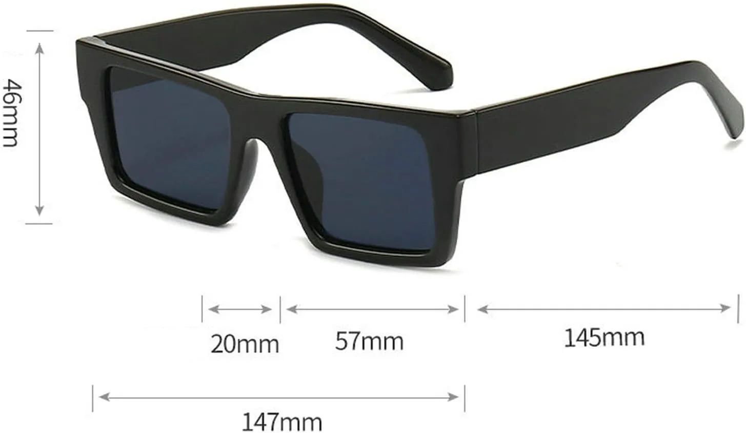 

COTIA Модные классические солнцезащитные очки большого квадратного размера для мужчин и женщин, в крупной оправе, в стиле панк, с защитой от УФ-излучения UV400, White