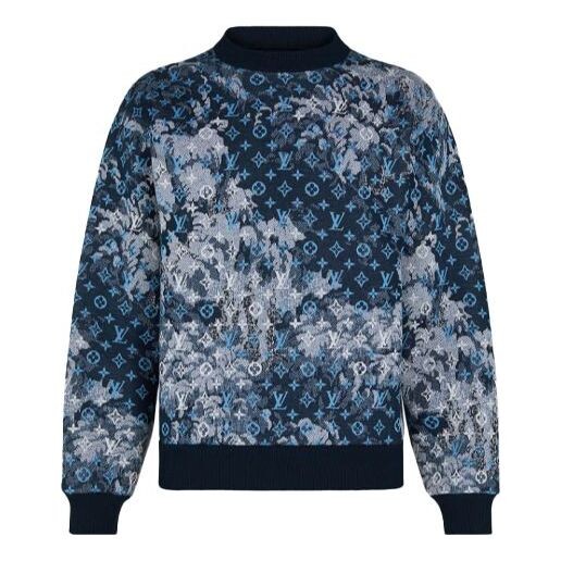 

Толстовка lv monogram tapestry sweatshirt for men blue Louis Vuitton, синий