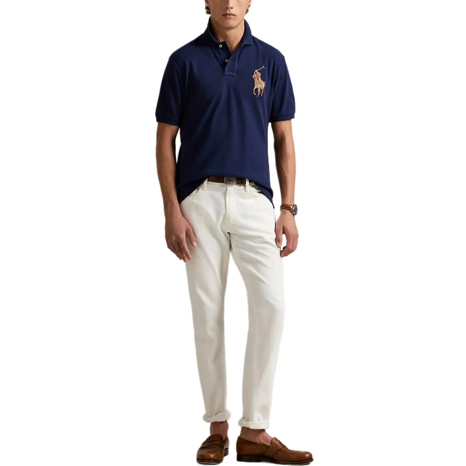 Поло с аппликацией Polo Pony с короткими рукавами Polo Ralph Lauren, синий — фото 4