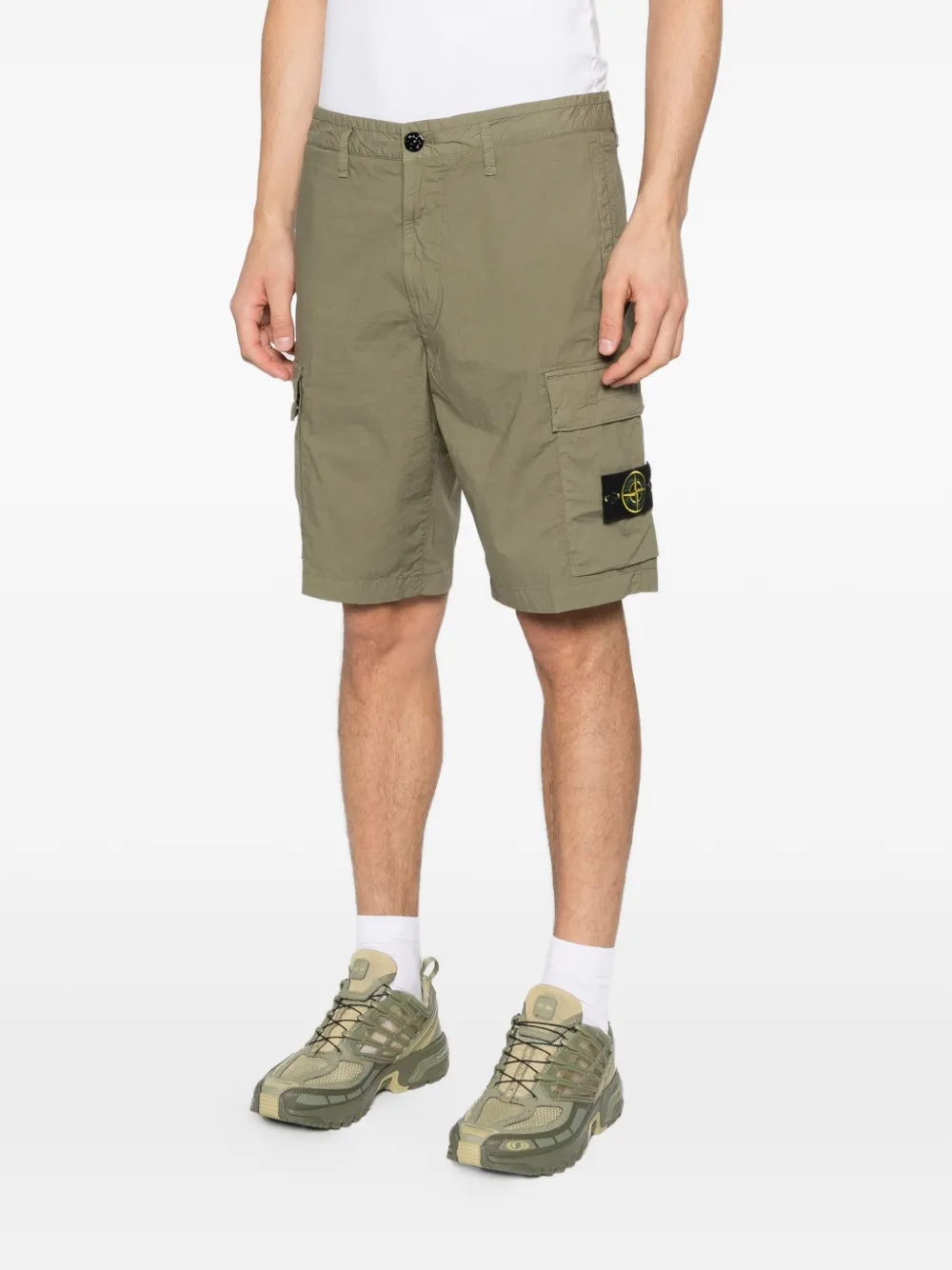 Шорты с накладными карманами Stone Island, зеленый — фото 3