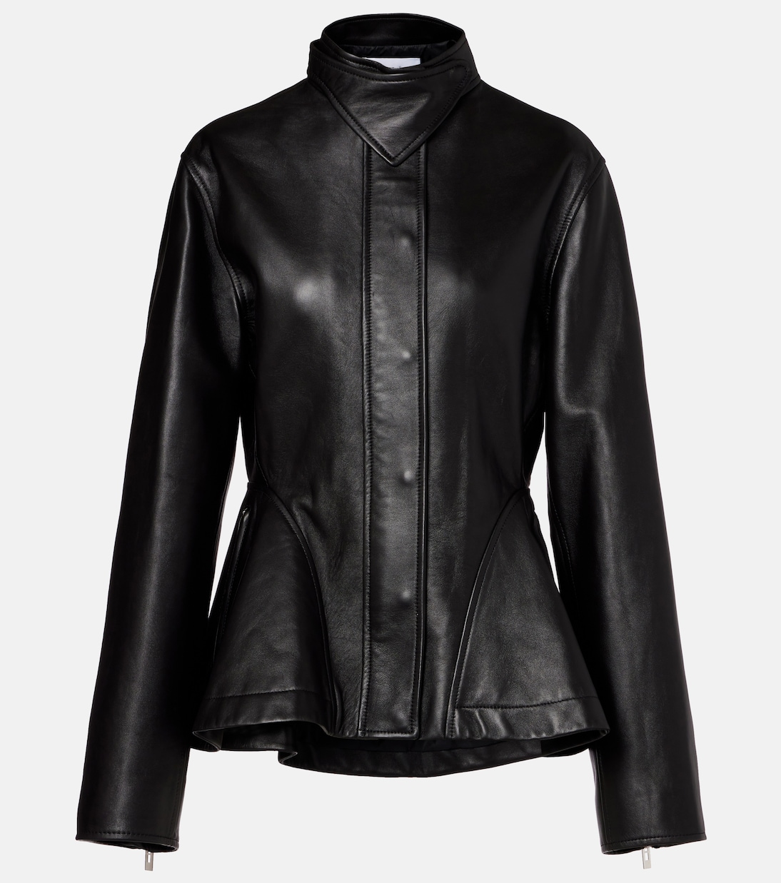 

Кожаная куртка с баской Alaïa, Noir Alaia