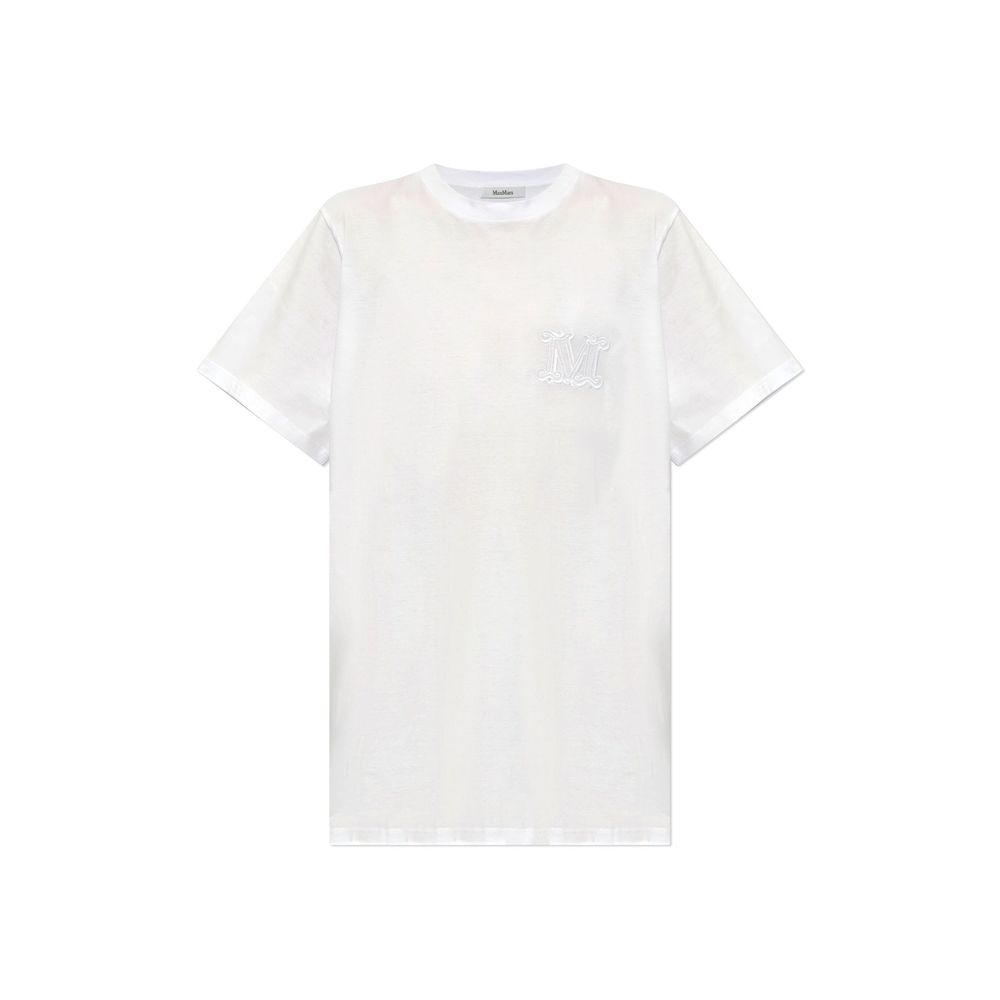 

Футболка из хлопка с вышитым логотипом Mango Max Mara, белый
