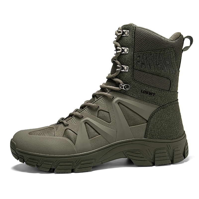 

LOKWT Тактические ботинки износостойкие дышащие противоскользящие пустынные тренировочные ботинки 4 см средний каблук мужские армейский зеленый, цвет Army Green [1126]